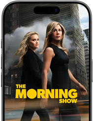 Ein iPhone 17 Display zeigt die Apple TV+ Serie The Morning Show